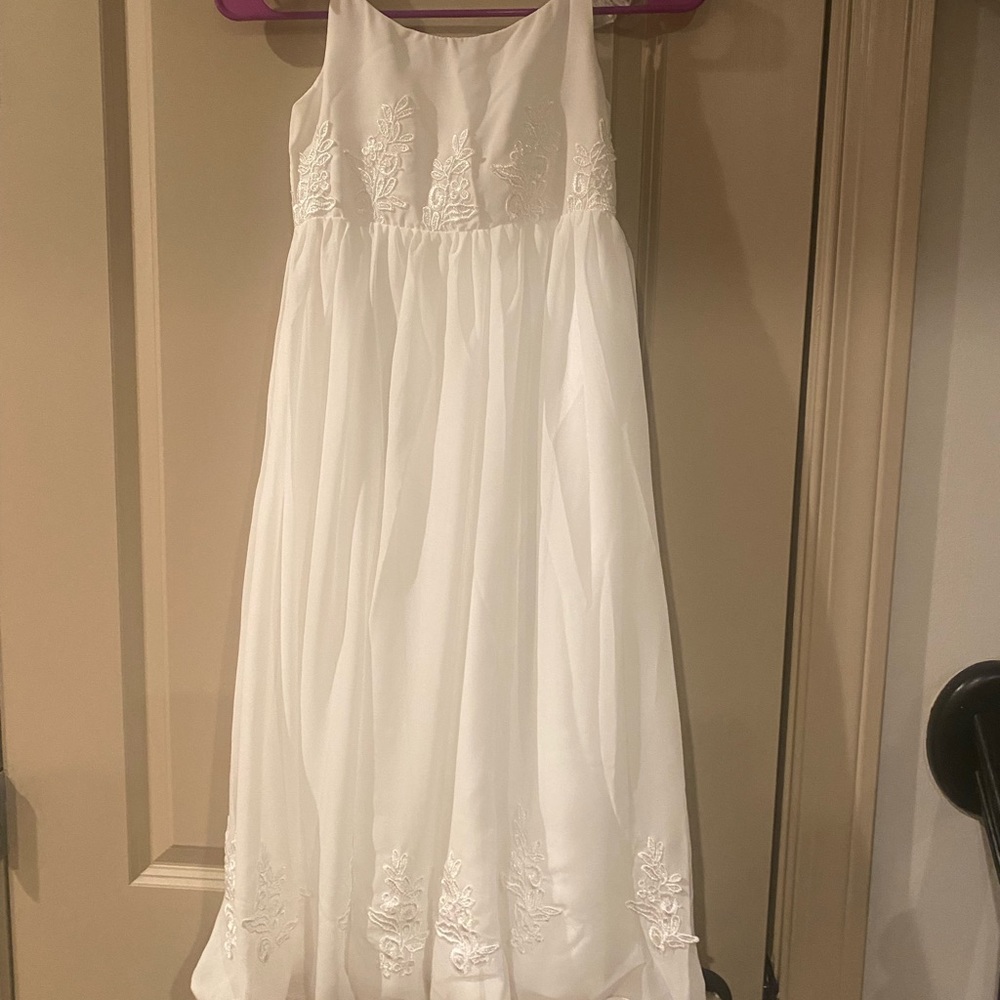 Little girl size 7 flower girl dress with grey sash! Brand new! No tags